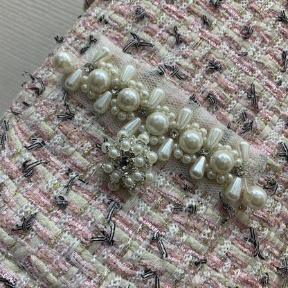 C 25 New High-end customized flash silk gold thread braided tweed temperament celebrity suit