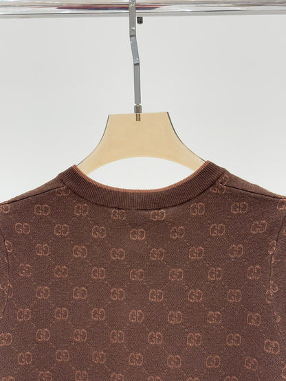 G 25 Early spring new letters logo jacquard full print knit cardigan