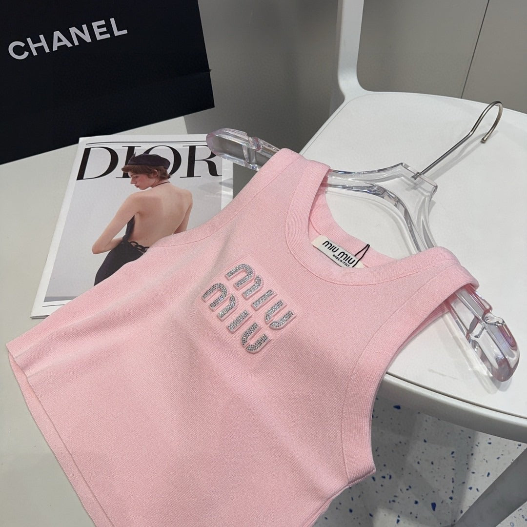 M 25 Rhinestone Logo Vest