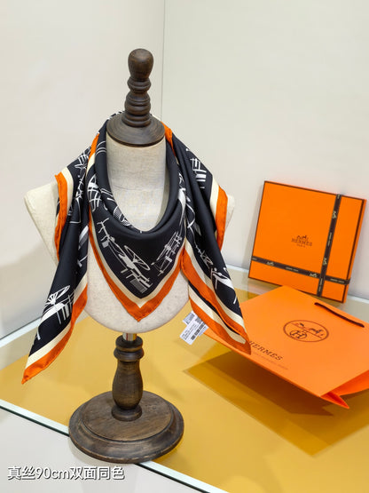 H 25 Twill Silk Scarf