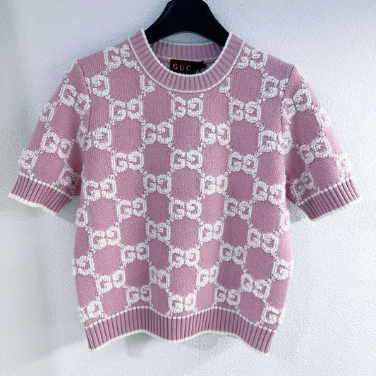 G 25 Jacquard Pullover Short Sleeve Knit