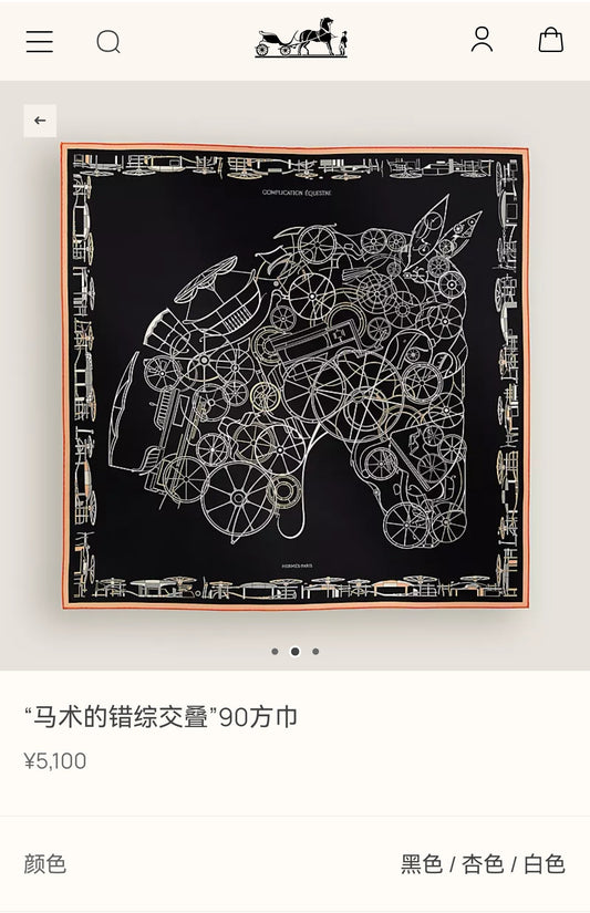 H 25 Twill Silk Scarf