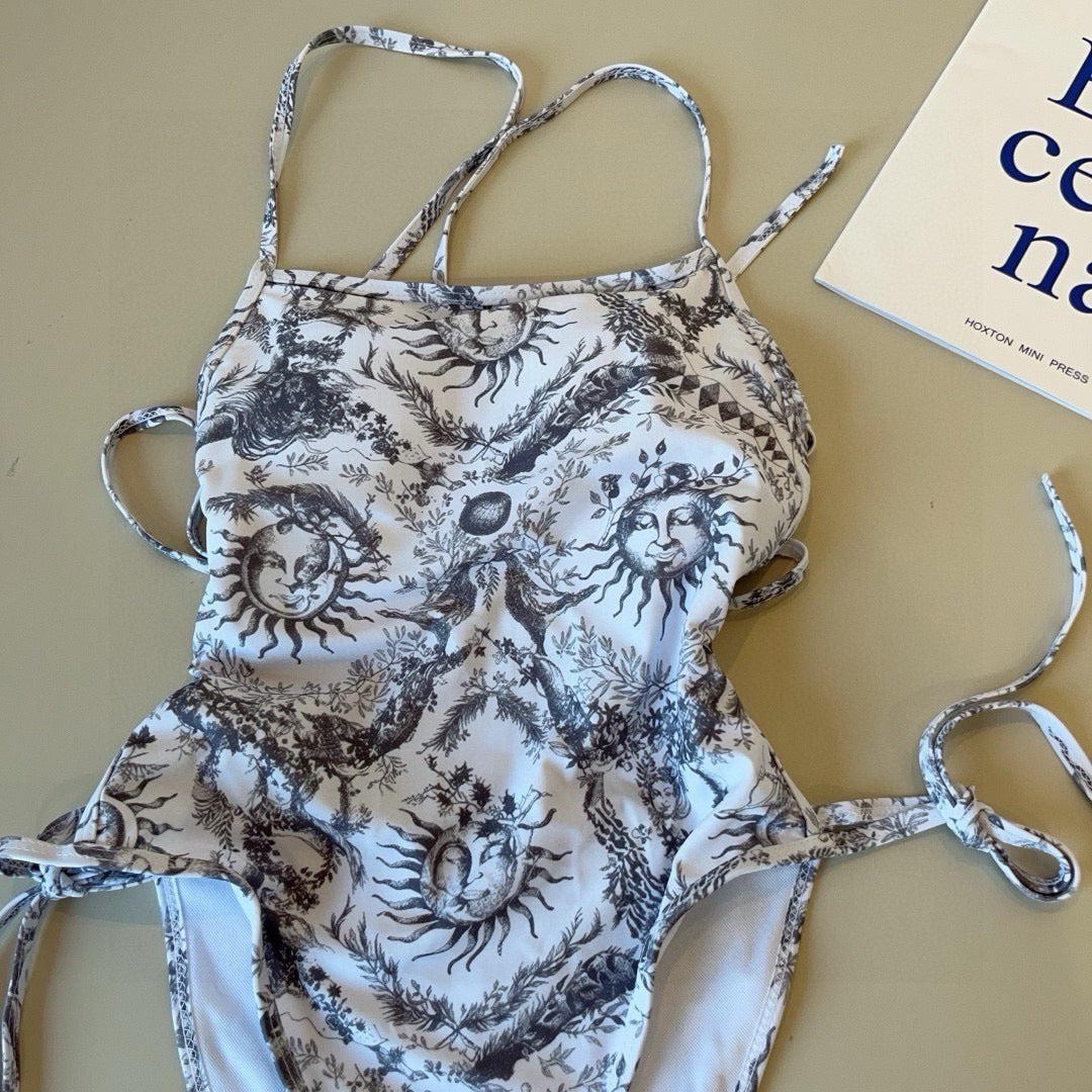 D 25 Sun Print One Piece Swimsuit