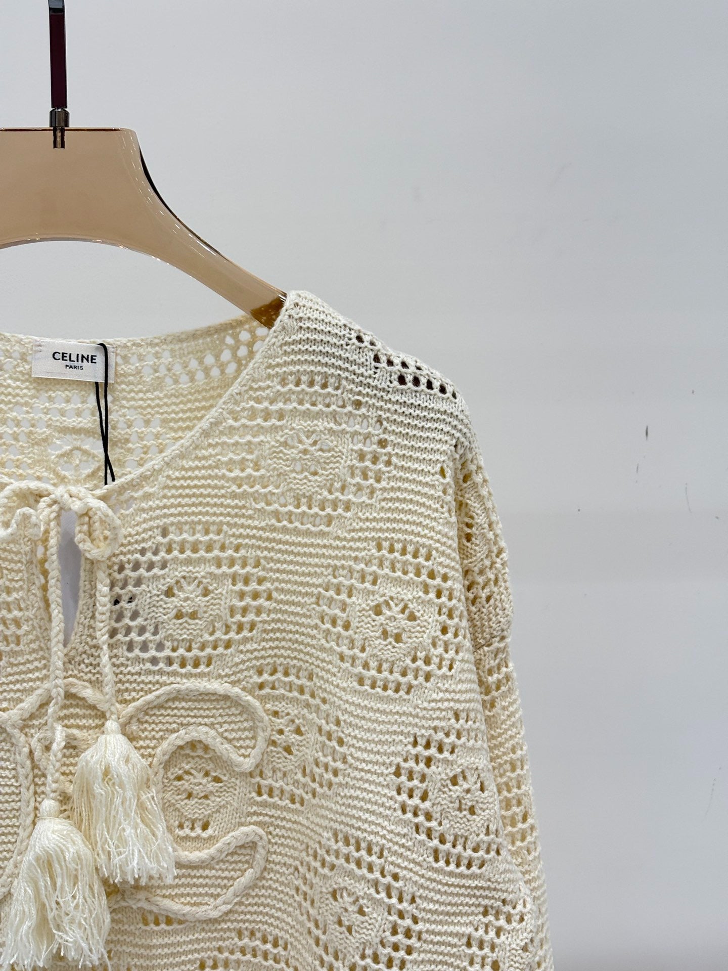 Ce 25 Logo Tie Embellishment Casual Knit Long Sleeve
