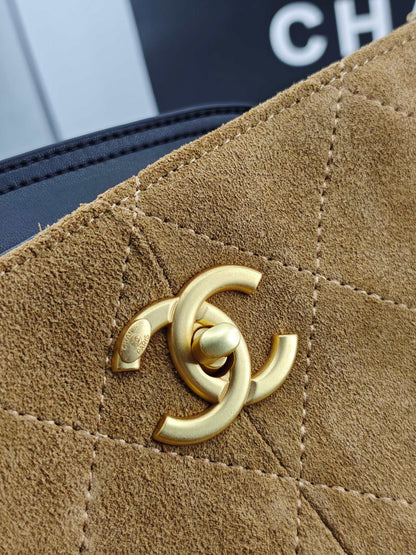 C 25A New Suede Diamond Tote Shopping Bag