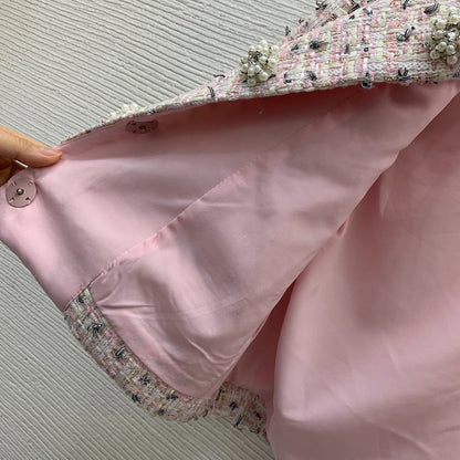 C 25 New High-end customized flash silk gold thread braided tweed temperament celebrity suit