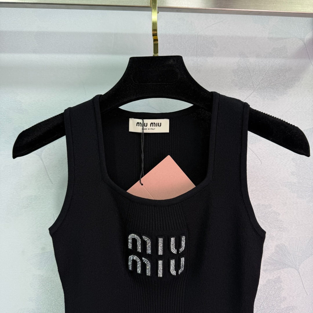 M 25 Monogrammed Tank Top with Stereo Rhinestones