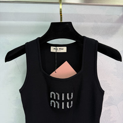 M 25 Monogrammed Tank Top with Stereo Rhinestones