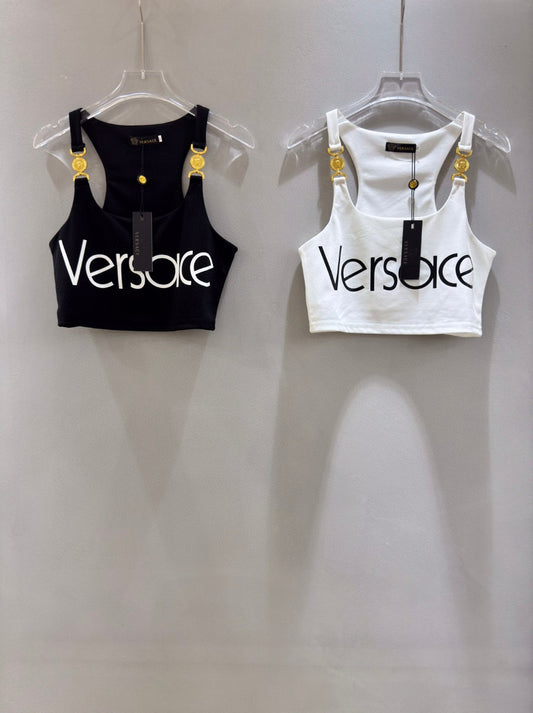 Ve 25 Metal Buckle Shoulder Logo Camisole Top