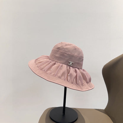C 25 Spring and summer, organza, pearl, light luxury models, fisherman's hat