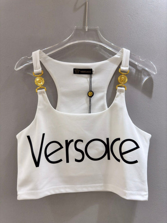 Ve 25 Metal Buckle Shoulder Logo Camisole Top