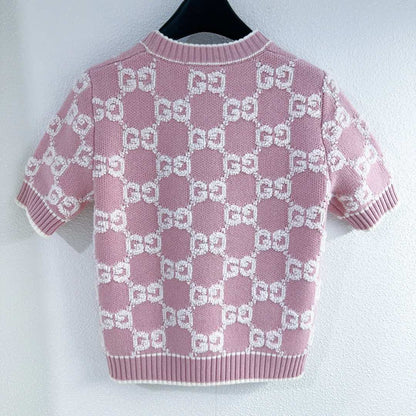 G 25 Jacquard Pullover Short Sleeve Knit