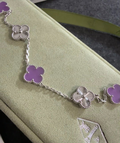 Laser Interval Violet Five Flowers Bracelet