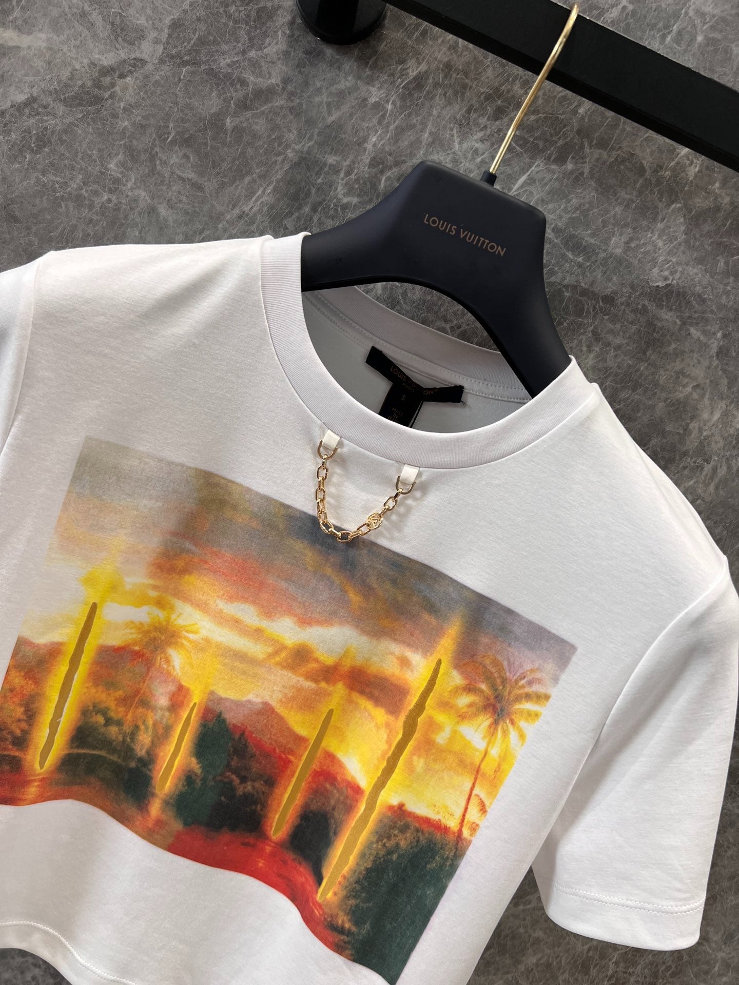L 25 Spring and Summer New Short Printed Chain T-shirt