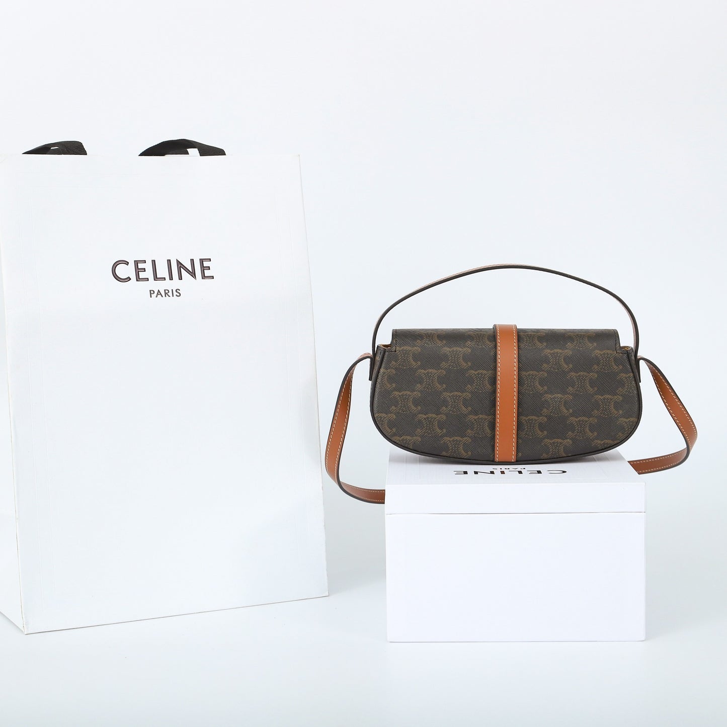 CE 25 LOGO printing gold lock decoration hand-held shoulder bag