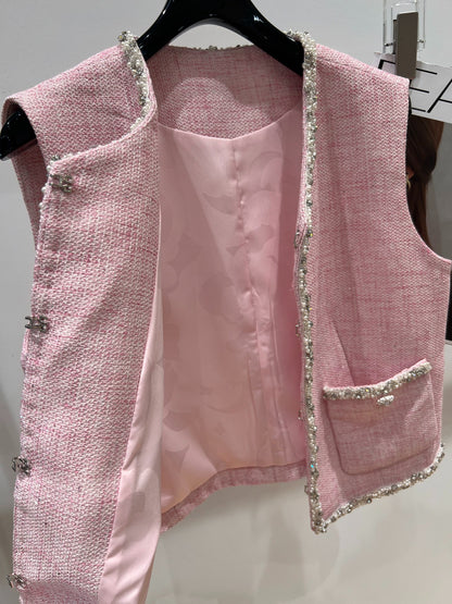 C 25 Early Spring New Cherry Pink Vibrant Tank Top