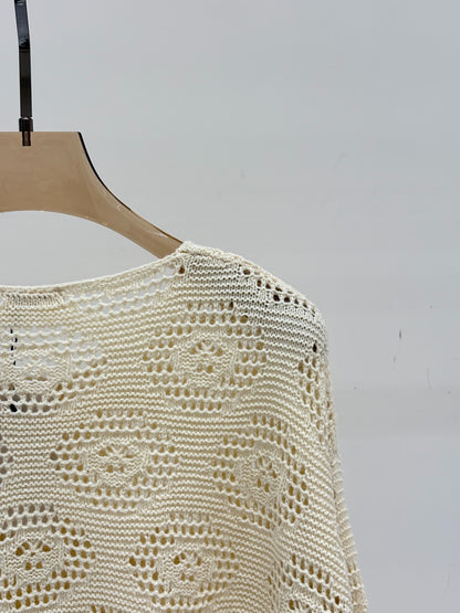 Ce 25 Logo Tie Embellishment Casual Knit Long Sleeve