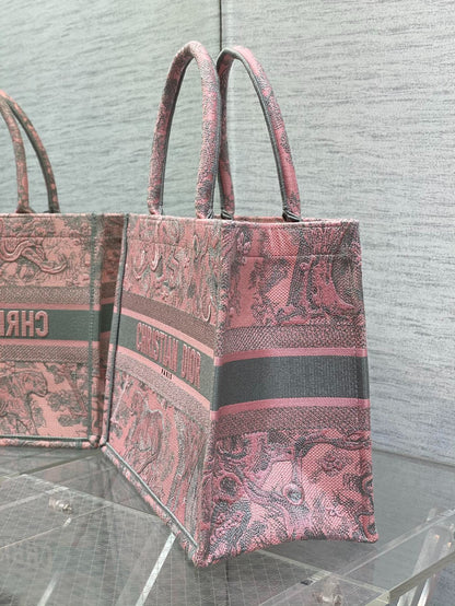 D 25 Tote Jungle Animal Embroidery Ruyi Gray Pink Bag