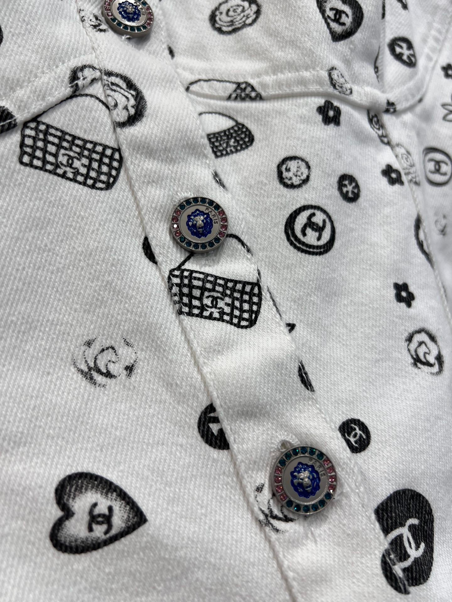 C 25Ss spring and summer new Printed denim suspenders + skirt