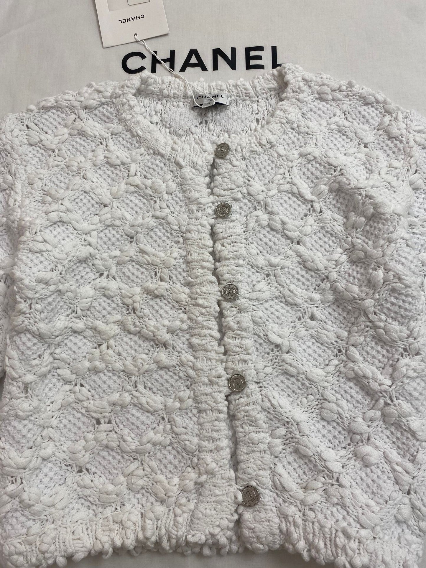 C 25 New Lattice Hollow Knit Cardigan