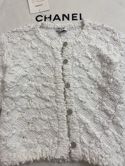 C 25 New Lattice Hollow Knit Cardigan