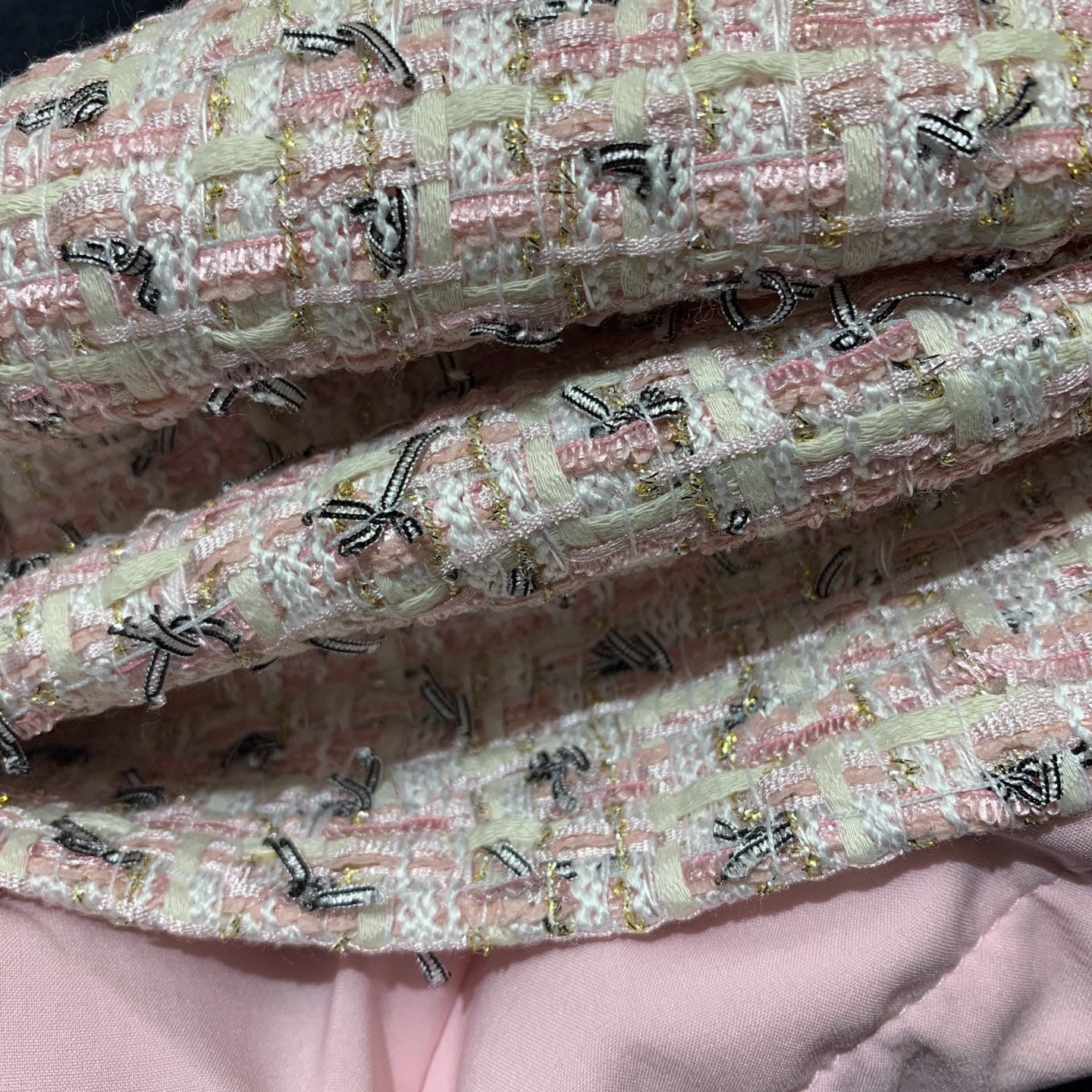 C 25 New High-end customized flash silk gold thread braided tweed temperament celebrity suit