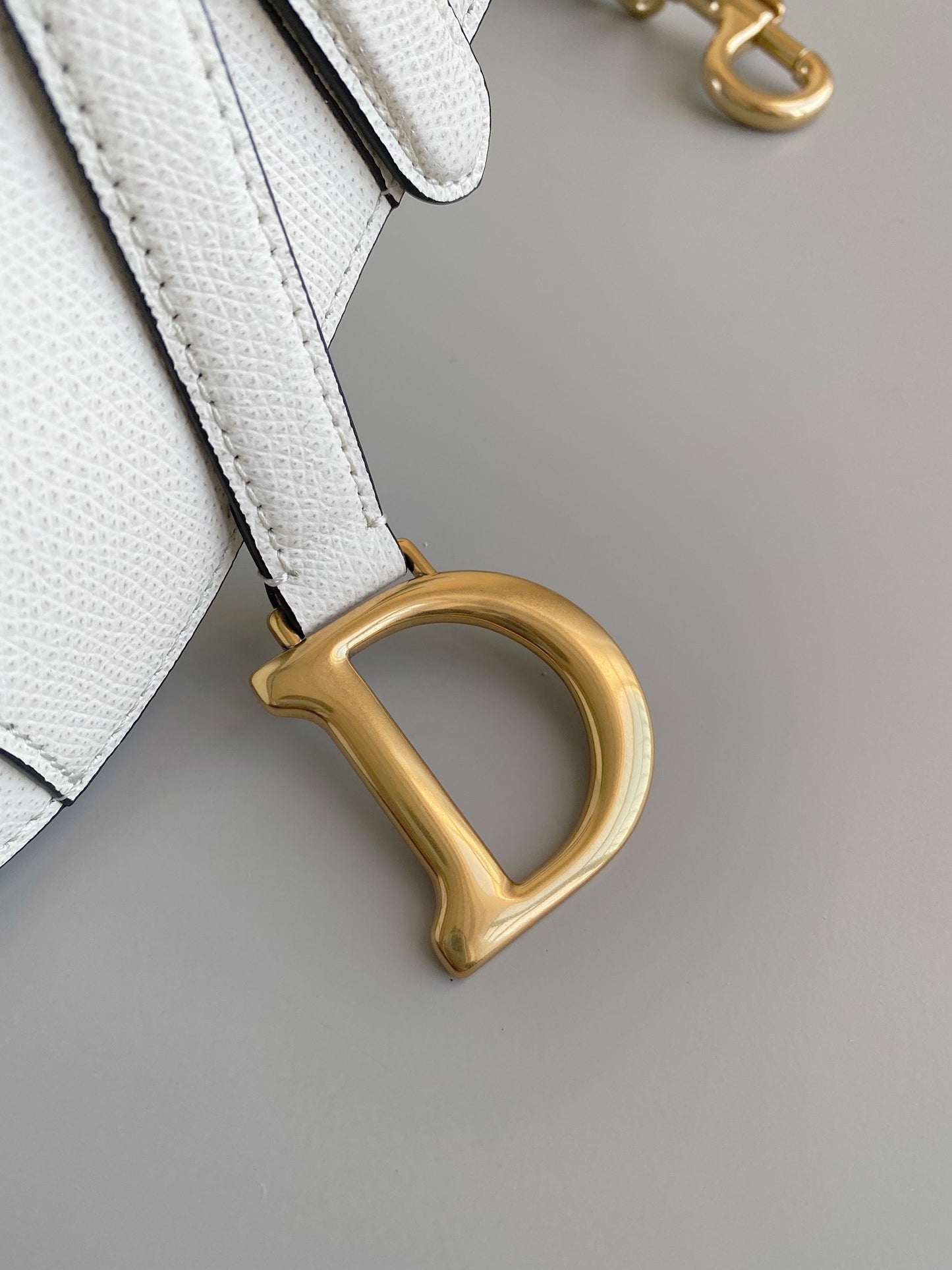 D 25 Palm Print White Small 𝗦𝗮𝗱𝗱𝗹 Classic Saddle Bag with Shoulder Strap