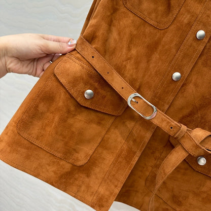 P 25 Goat leather lapel 9/3 sleeve jacket