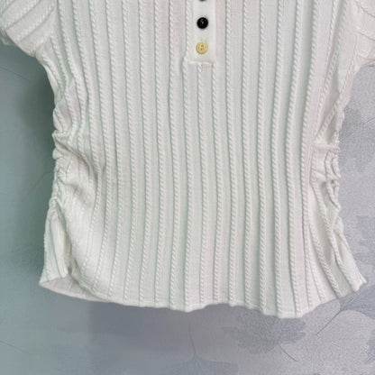 M 25 Lapel knit short-sleeved half cardigan