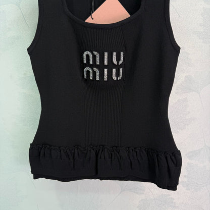 M 25 Monogrammed Tank Top with Stereo Rhinestones
