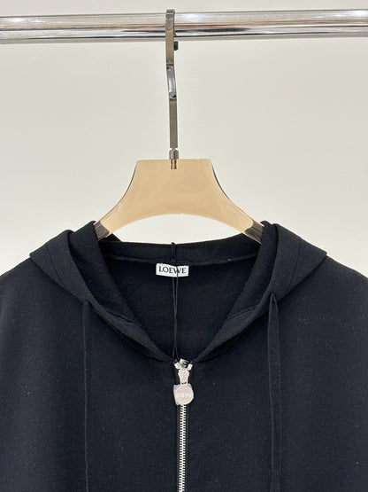 LO 25 Jacquard Hooded Casual Knit Cardigan