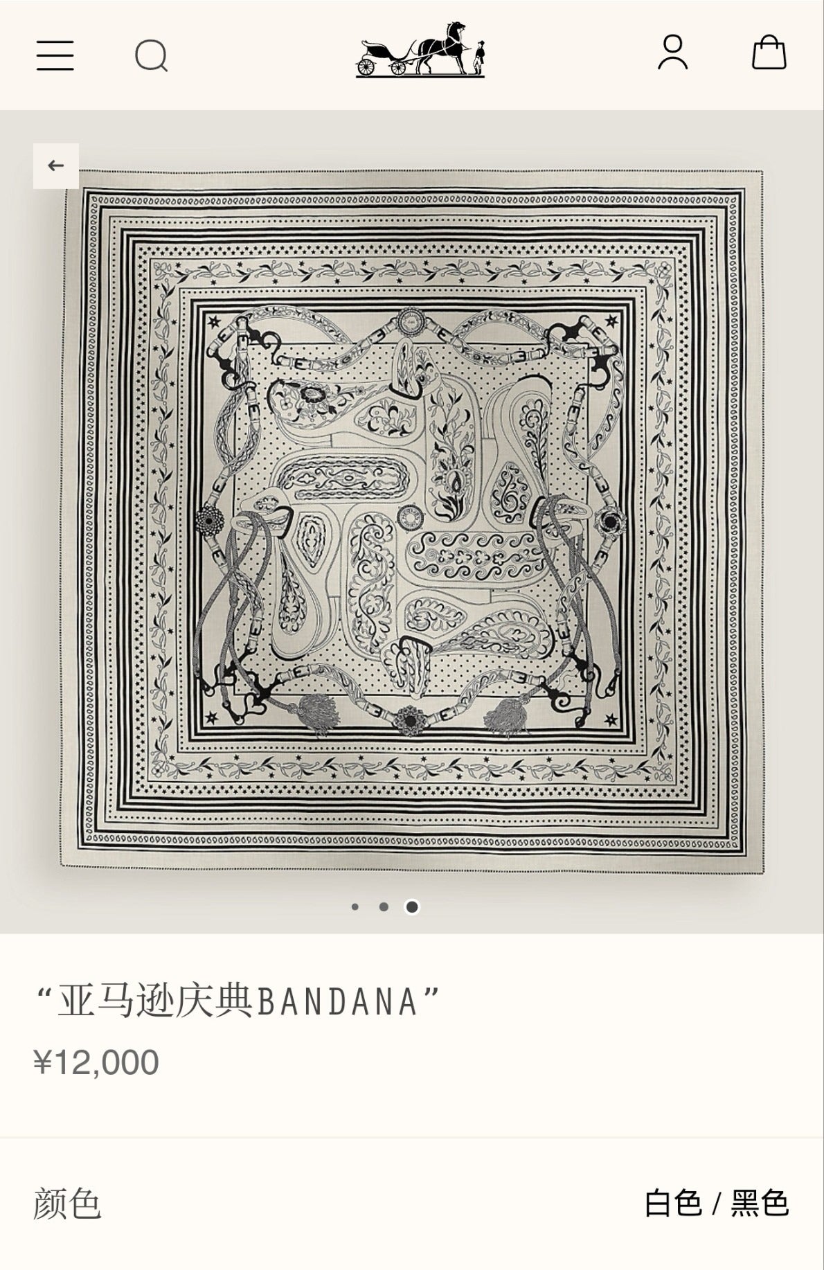 h 25 Twill Silk Scarf