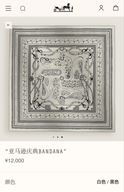 h 25 Twill Silk Scarf