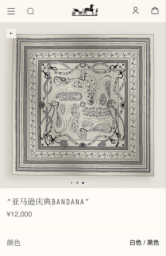 h 25 Twill Silk Scarf