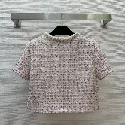 C 25 New High-end customized flash silk gold thread braided tweed temperament celebrity suit