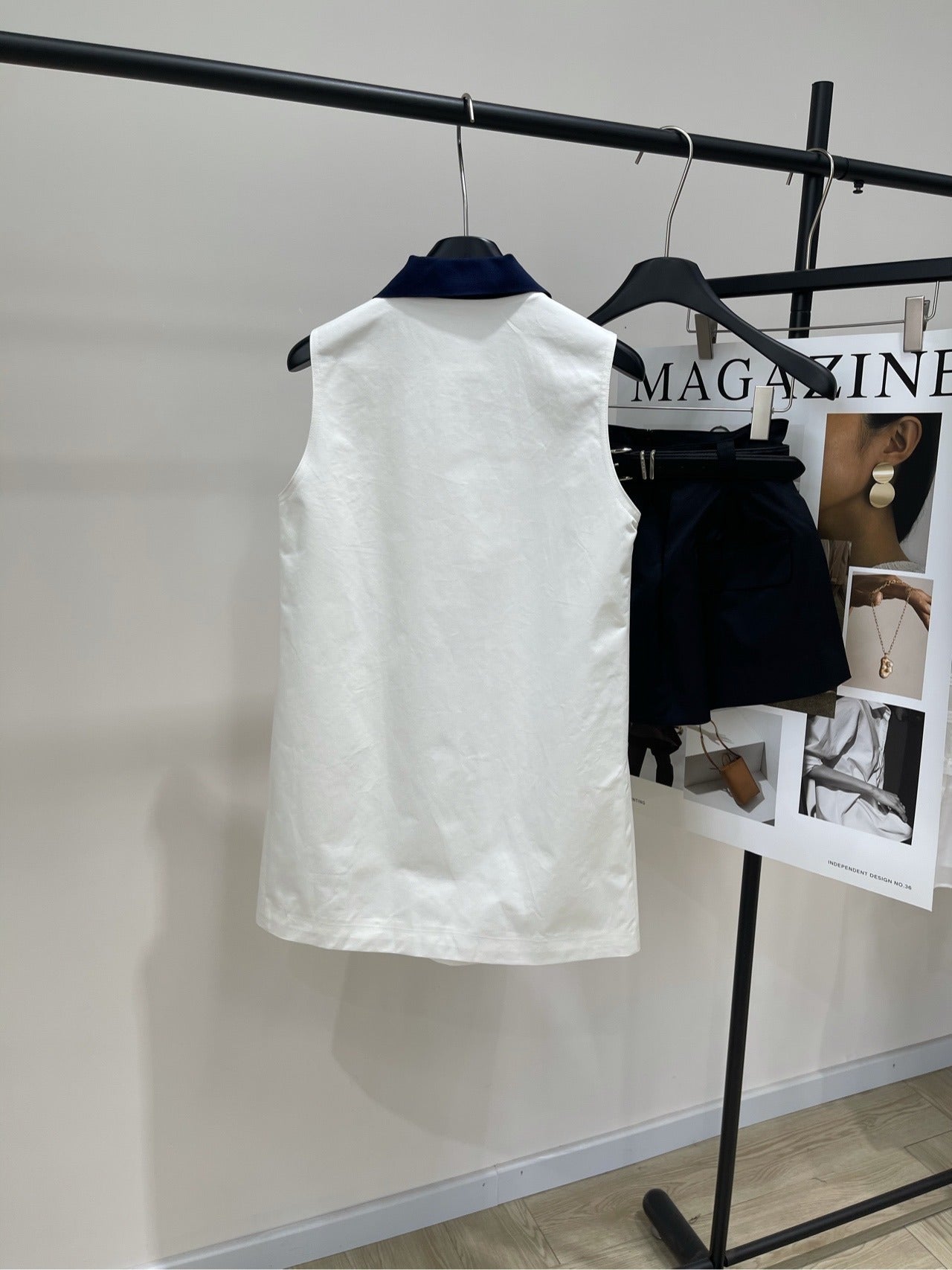 al 25 White Blue Collar Sport Tank Dress