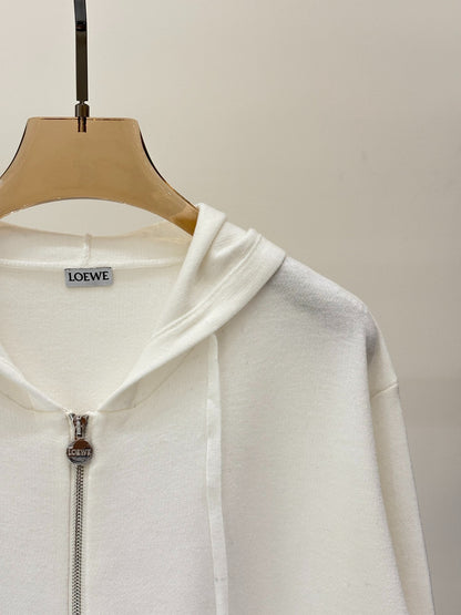 LO 25 Jacquard Hooded Casual Knit Cardigan