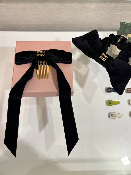 M 25 New Gold Letter Velvet Bow Hair Bands
