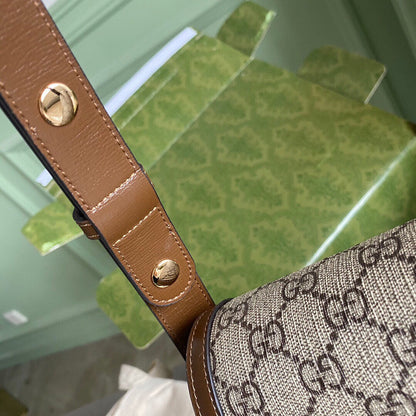 G Horsebit 1955 small shoulder bag Beige and ebony