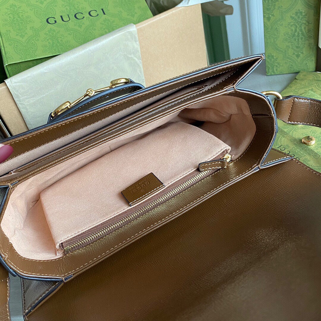 G Horsebit 1955 small shoulder bag Beige and ebony