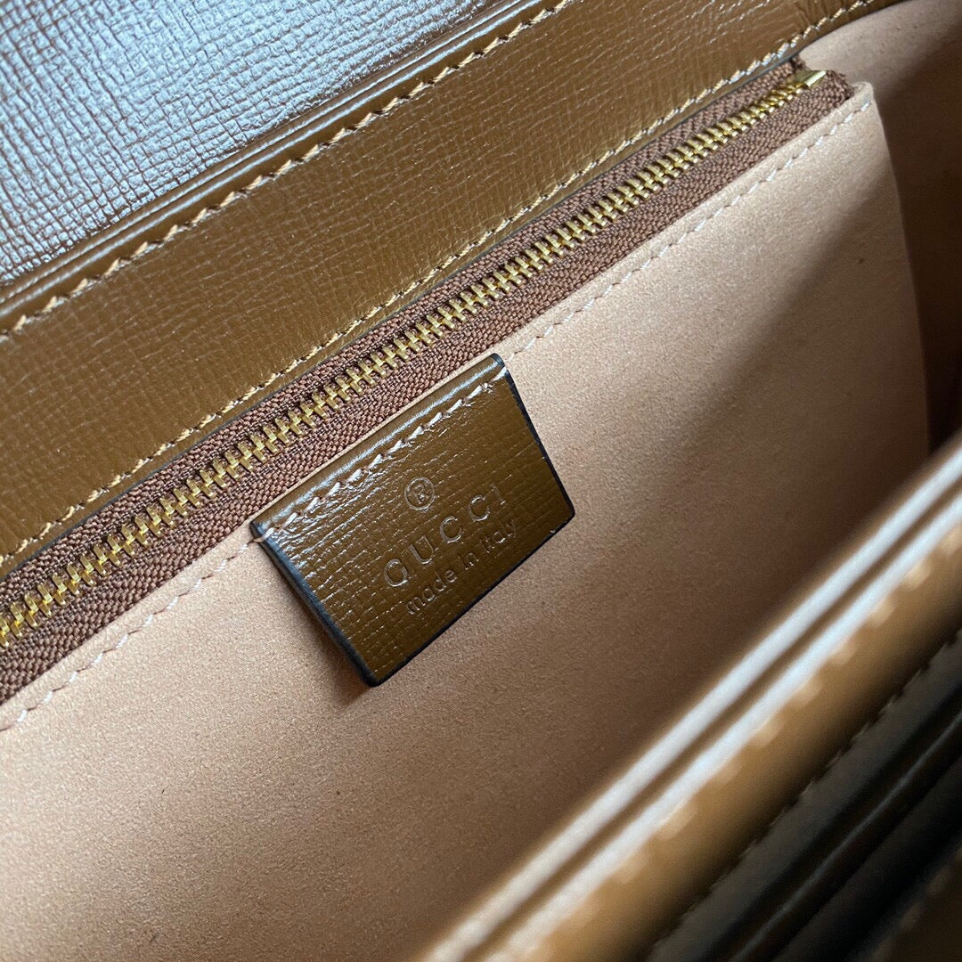 G Horsebit 1955 small shoulder bag Beige and ebony