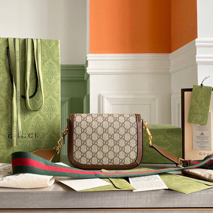 G Horsebit 1955 mini shoulder bag Beige and ebony
