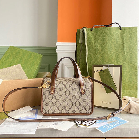 G Horsebit 1955 Mini shoulder bag Beige and ebony