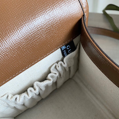 G Horsebit 1955 Mini shoulder bag Beige and ebony