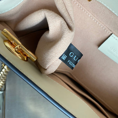 G Padlock small shoulder bag Beige/ebony GG Supreme canvas, with brown leather detail