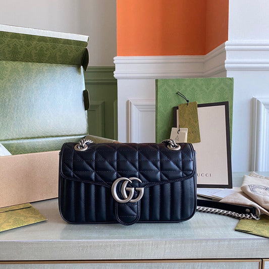 G  Marmont small shoulder bag Black / White / Dusty Pink / Gray Blue