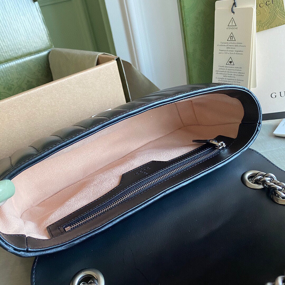 G  Marmont small shoulder bag Black / White / Dusty Pink / Gray Blue