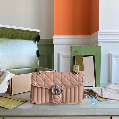 G  Marmont small shoulder bag Black / White / Dusty Pink / Gray Blue