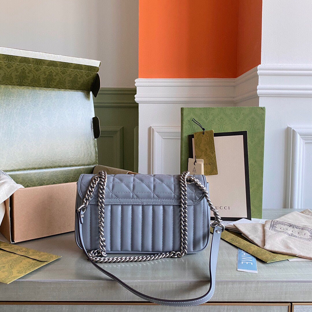 G  Marmont small shoulder bag Black / White / Dusty Pink / Gray Blue