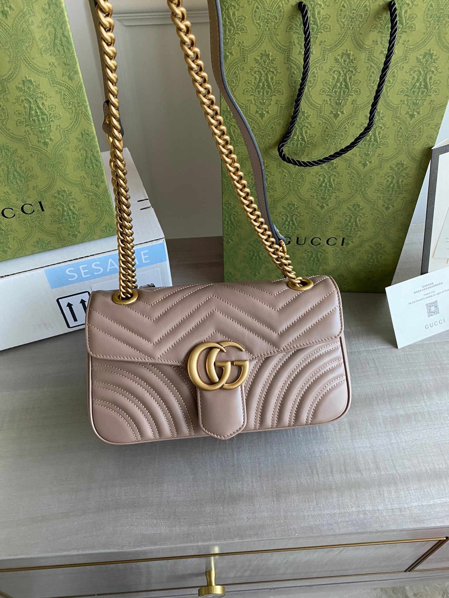 G  Marmont small shoulder bag Black / White / Red / Gray Blue